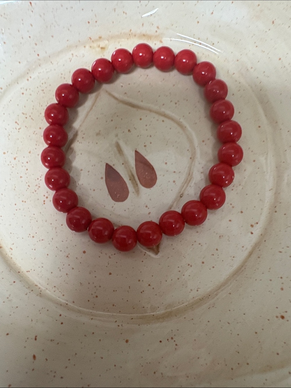 Red Beaded Stretch Bracelet - Classic Womens Jewelry
